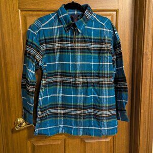 Denim & Co. Flannel Zip up front shirt NWOT